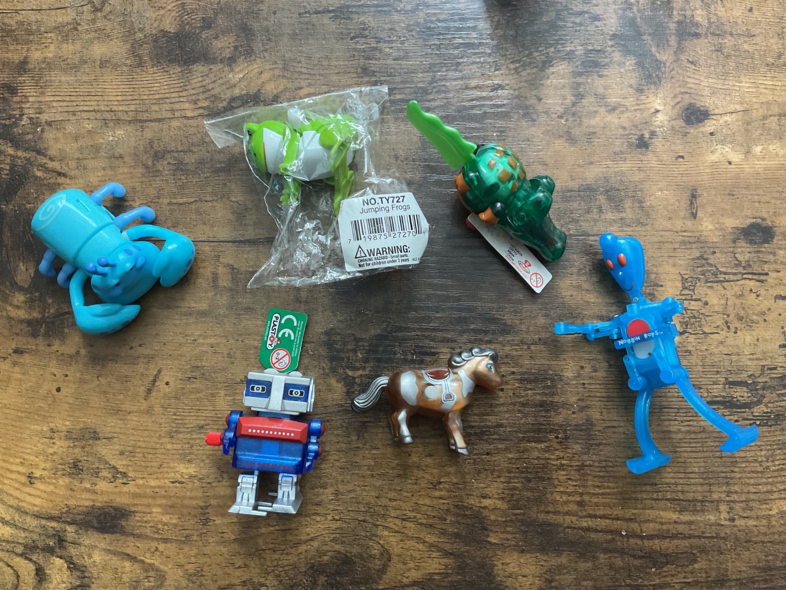 Z Wind Ups Max, horse, robot, alligator, frog crab Windup Toys lot of 6