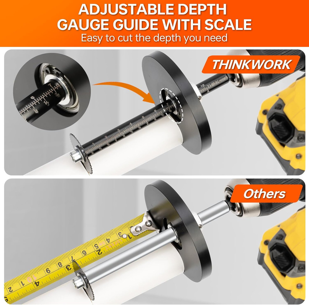 inside Pipe Cutter for PVC Pipe, Cutter Tool Set with Scale - Adjustable Depth G