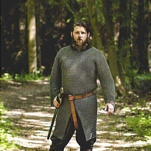 Chain Mail  full sleeve Flat Riveted With flat Washer Chainmail shirt