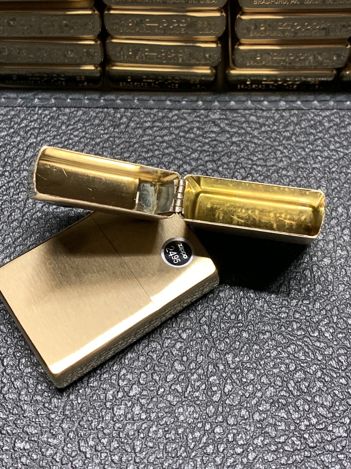 Zippo Brushed Brass Zippo Lighter case Only NO/BOX