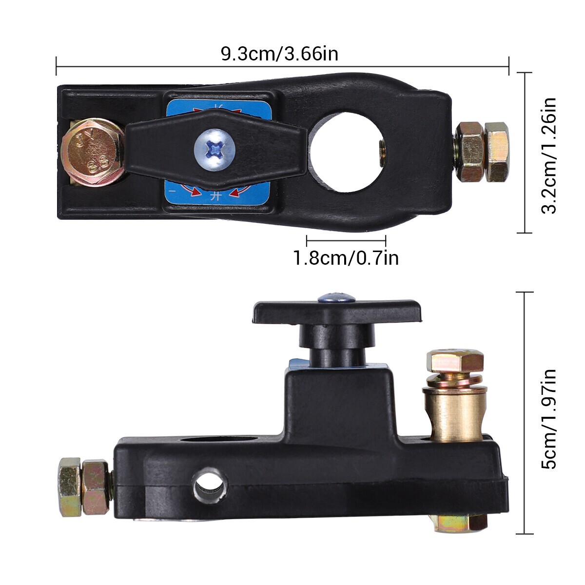 2PCS Car Battery Disconnect Isolator Cut Off Switch 12-24V Battery Terminal US