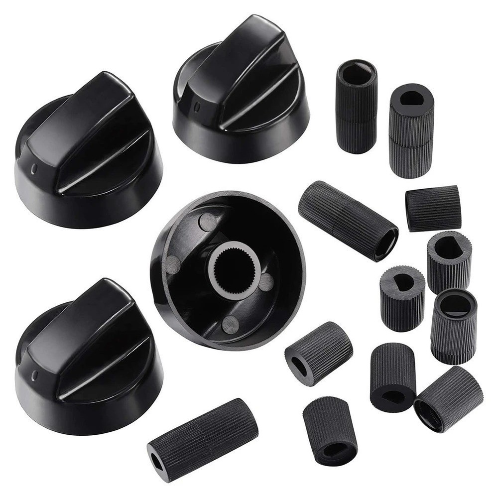 4Pcs Universal Stove & Oven Control Knobs with 12 Adapters Replacement Set - USA