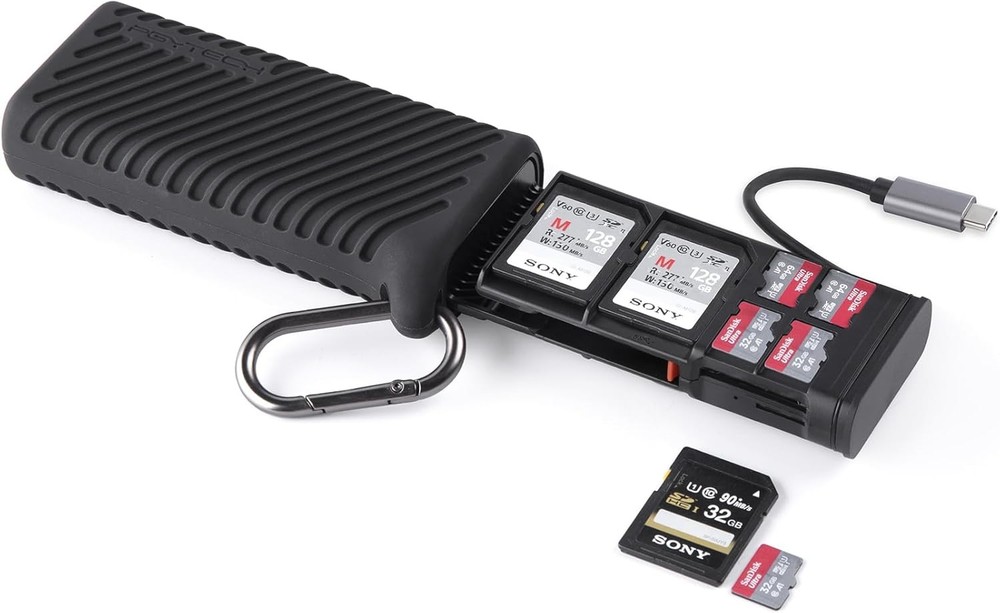 2 in 1 SD TF Card Reader Adapter USB 3.1 Type-C Card Reader & Card Storage Case