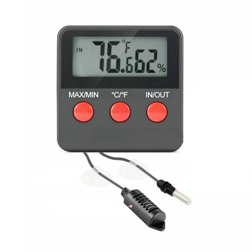 Thermometer Hygrometer Digital with Sensor Probe for Egg Incubator Terrarium