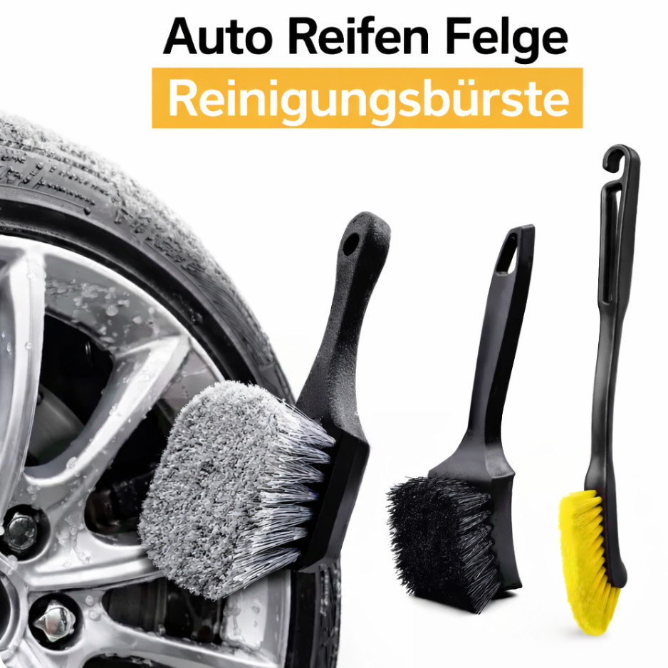 Rim Brush Set Hard Soft Brushes Durable Universal Car Cleaning