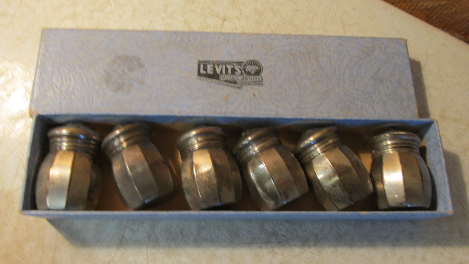 1930’s Vintage/antique Sterling Silver set of 6 Mini Salt & Pepper Shakers
