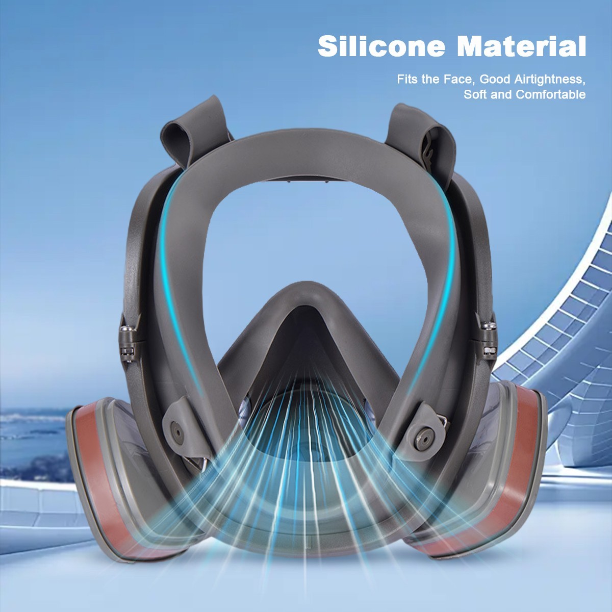 Full Face Gas Mask Painting Spraying Respirator w/Filters for 6800 Facepiece US