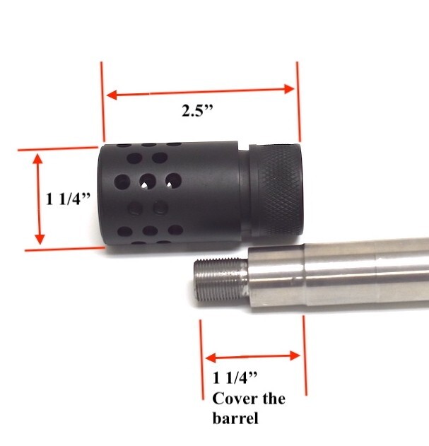 .308/ .300 blackout 5/8x24 thread mini slip over muzzle brake anodized black