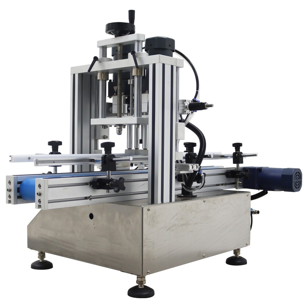110V Automatic Desktop Conveyor Capping Machine with Touch Panel 20~60bot/min
