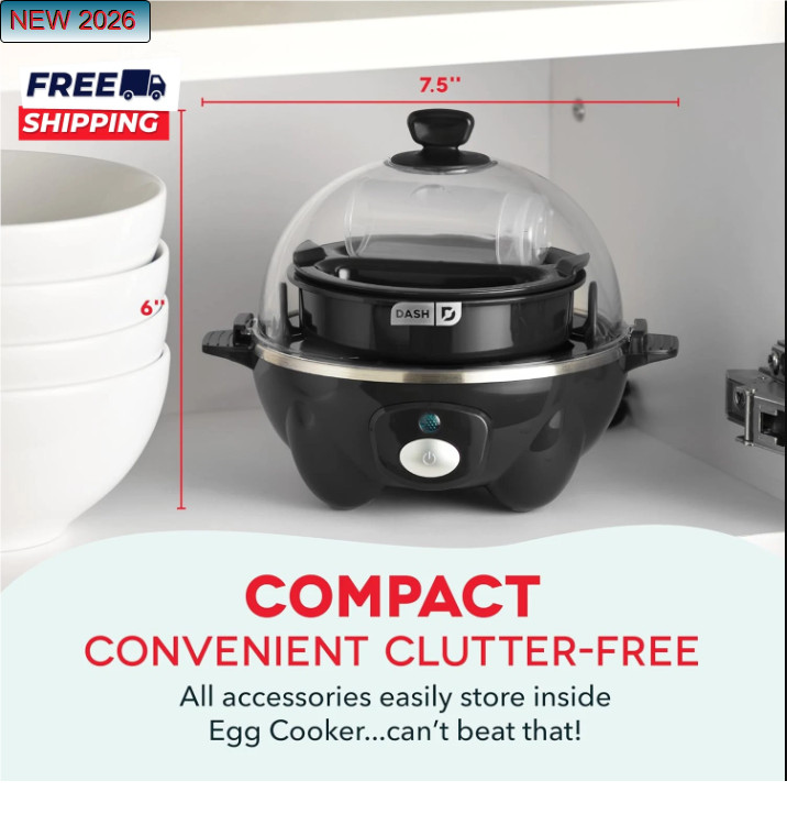 Electric Rapid Egg Cooker for Hard Boiled/Poached/Scrambled Eggs or Omelets
