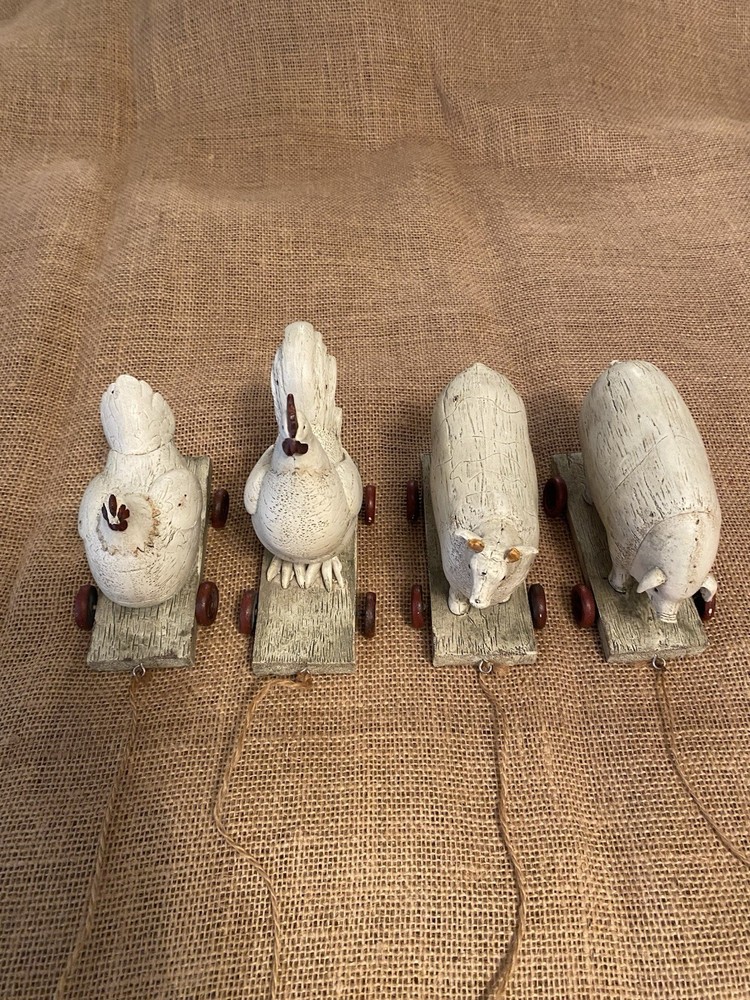 Pull Along Vintage Farm Animals