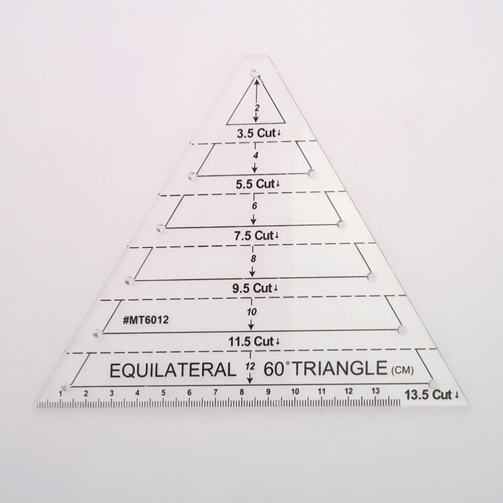 Triangle Patchwork Ruler Acrylic 60 Degree Quilting Template for Crafts