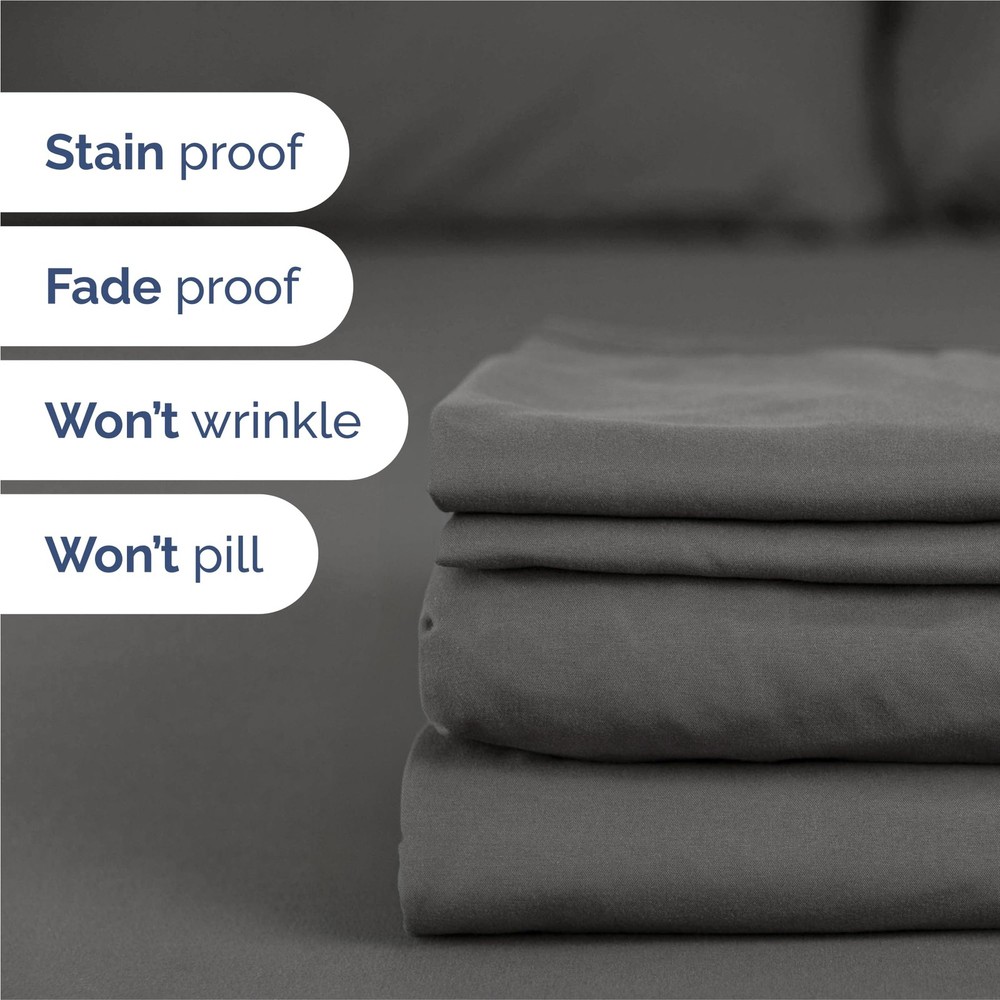 Split King Size 5 Piece Sheet Set - Comfy Breathable Cooling Bed Sheets Set ...