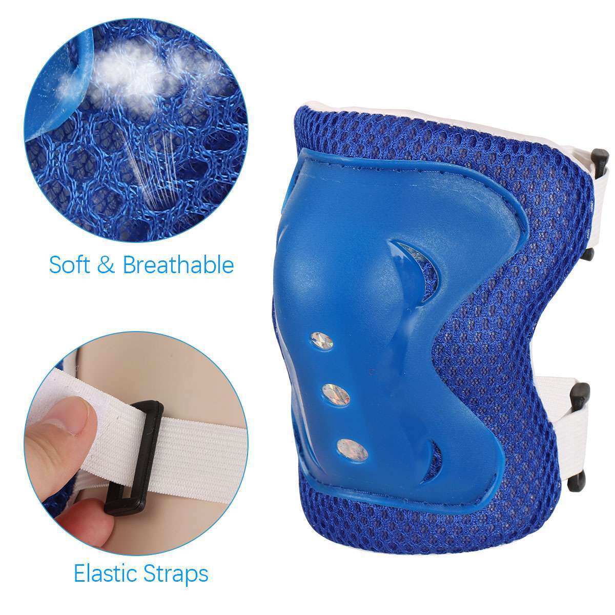 6Pcs Kids Hand Knee Wrist Guard Elbow Pads Set for Scooter Skateboard Protector