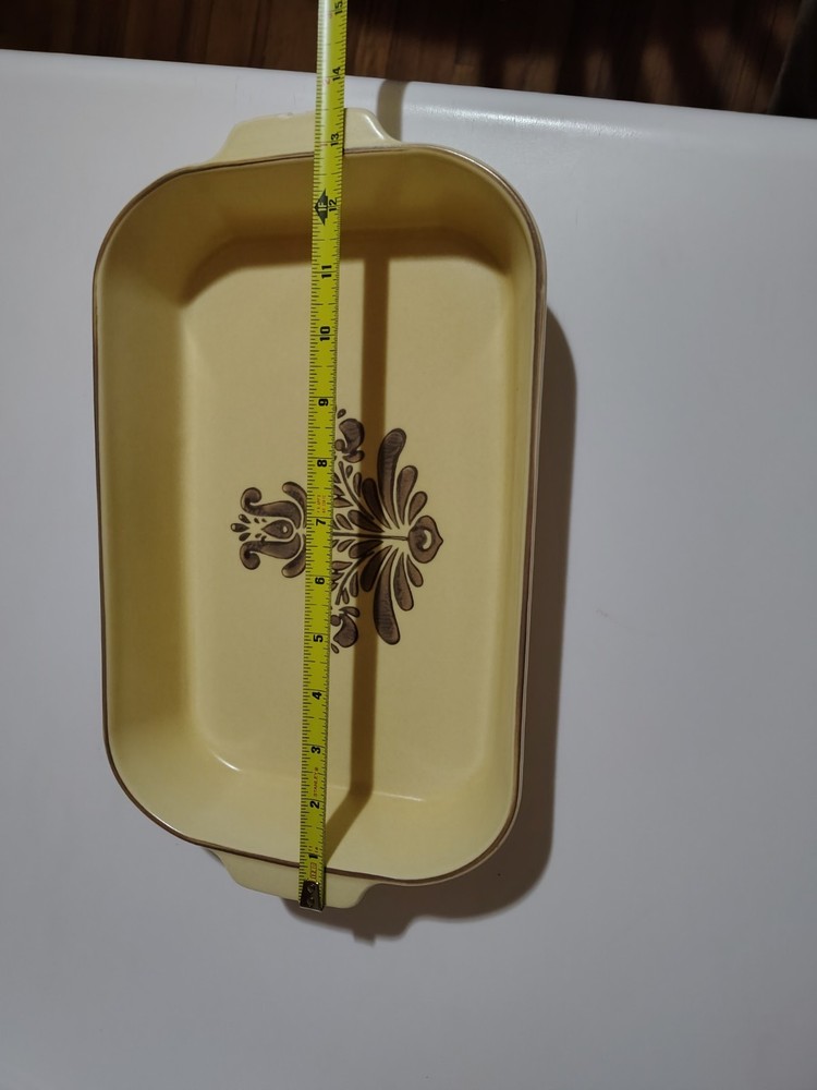 Pfaltzgraff Ceramic Rectangular Baking Dish Floral Beige Brown 13x8
