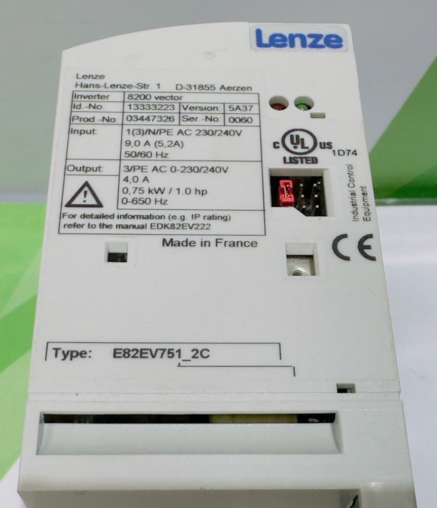 LENZE E82EV751_2C FREQUENCY INVERTER — USED