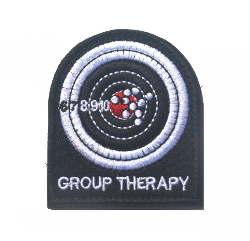 Group Therapy Tactical Combat Army Hook/loop Patch Embroidered Badge Red Dark