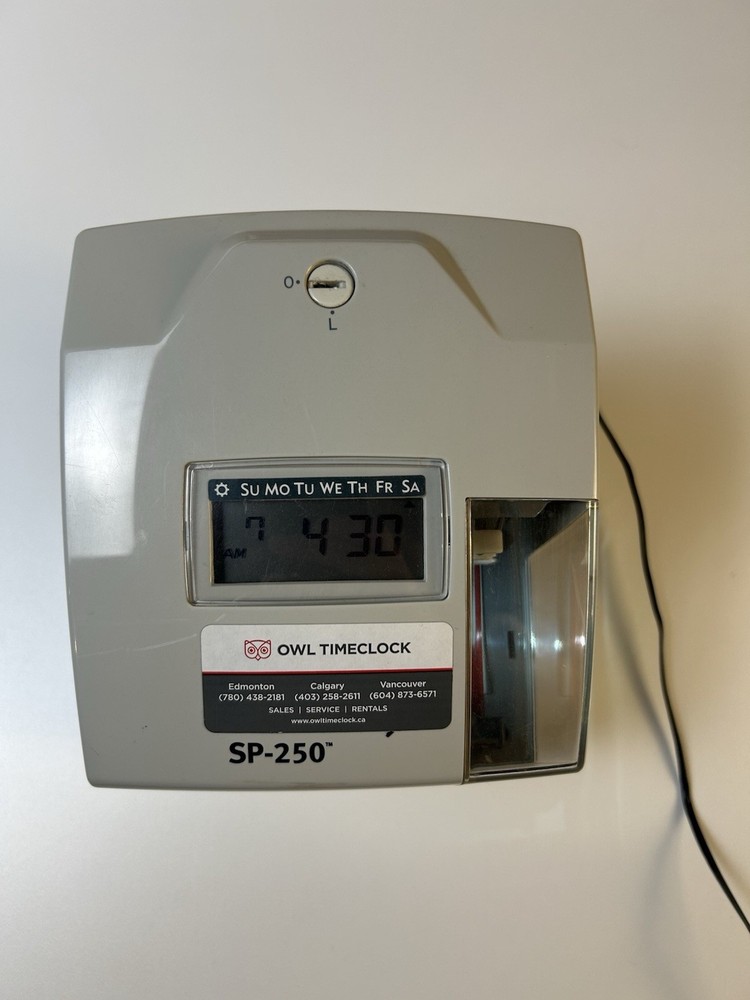 Icon Time Systems SP-250 Electronic Time and Date Stamp Recorder (Missing Key)