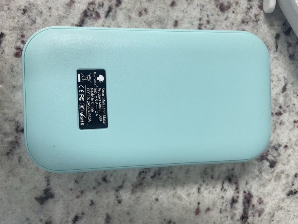 Phomemo D30 Smart Mini Label Maker Light Blue with Carrying Case & Label Rolls