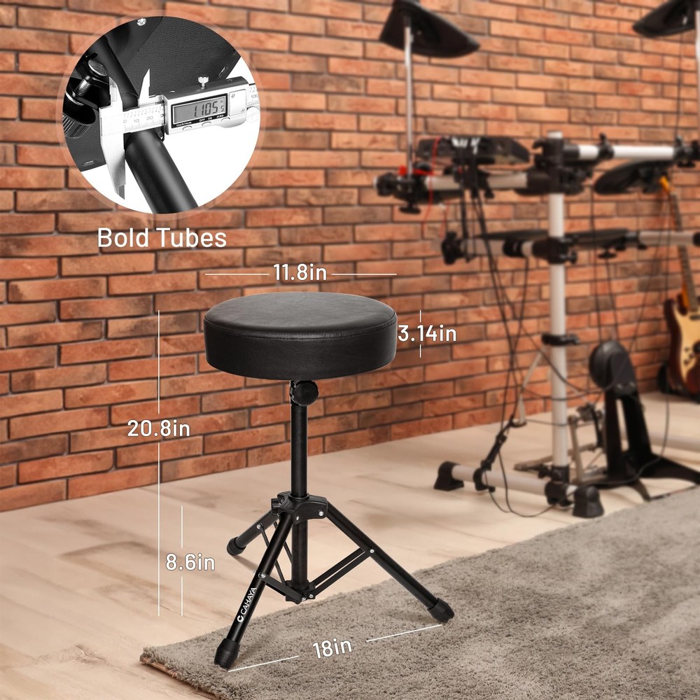 Drum Throne Height Drum Stools Padded Drum Seat Folding Universal Drum Chair for
