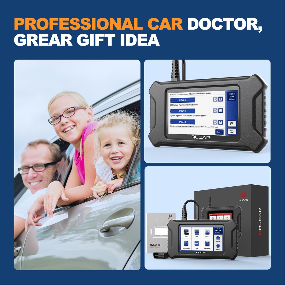 MUCAR CS4 OBD2 Scanner Transmission ABS SRS Engine Car Diagnostic Scan Tool DPF