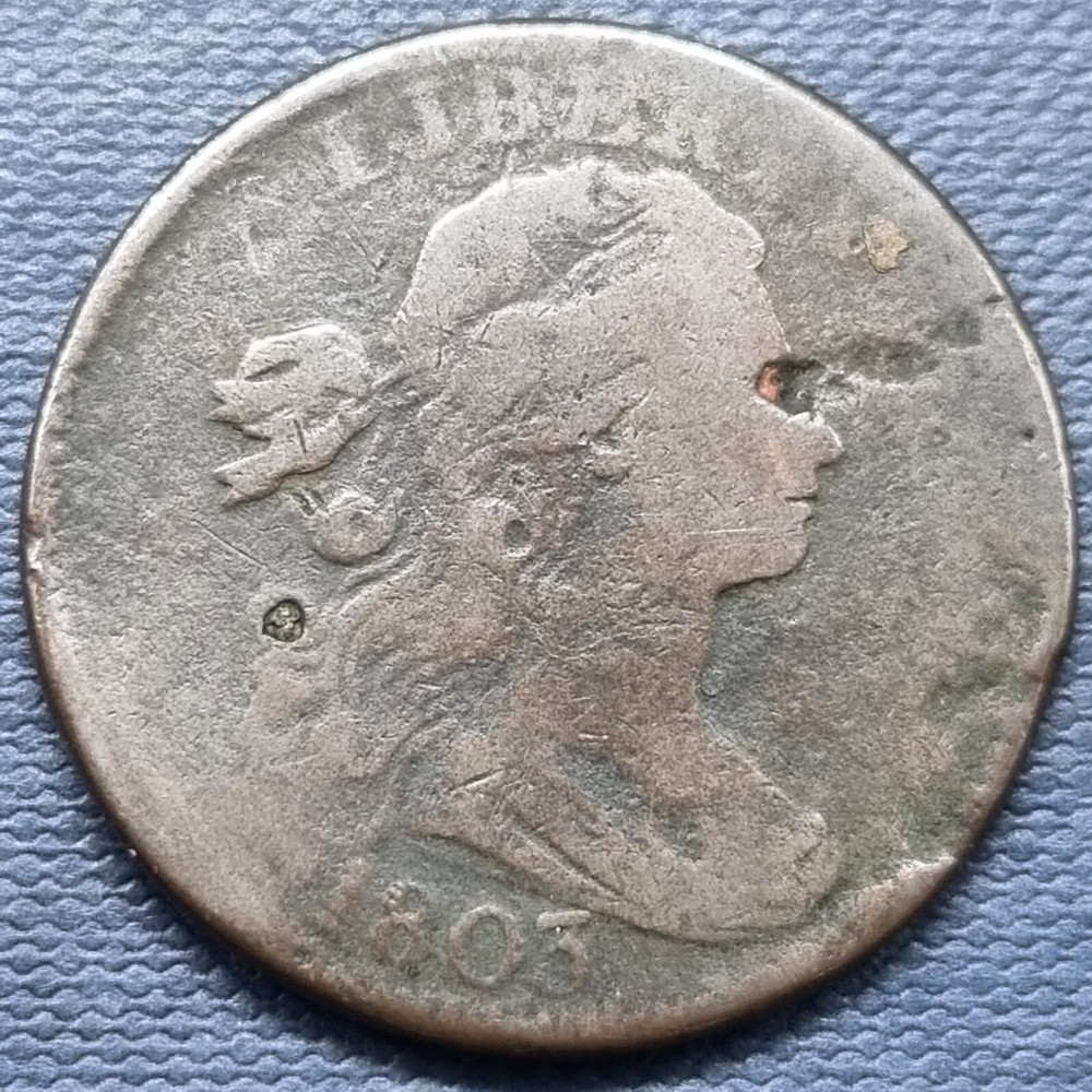 1803 Draped Bust Large Cent 1c Better Grade Details #81676
