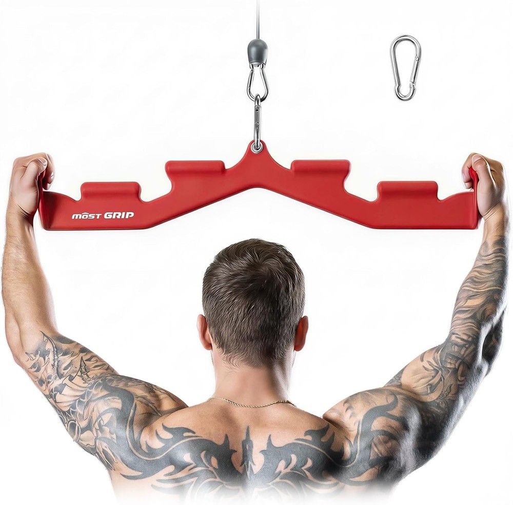 LAT Pull Down Bar with 6 Ergonomic Handles,Neutral Grip LAT Pulldown Attachments