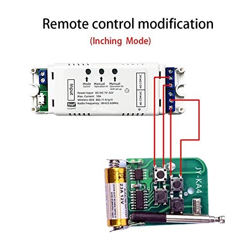 2CH WiFi RF Wireless Switch Relay,Inching Self-Locking Interlock...
