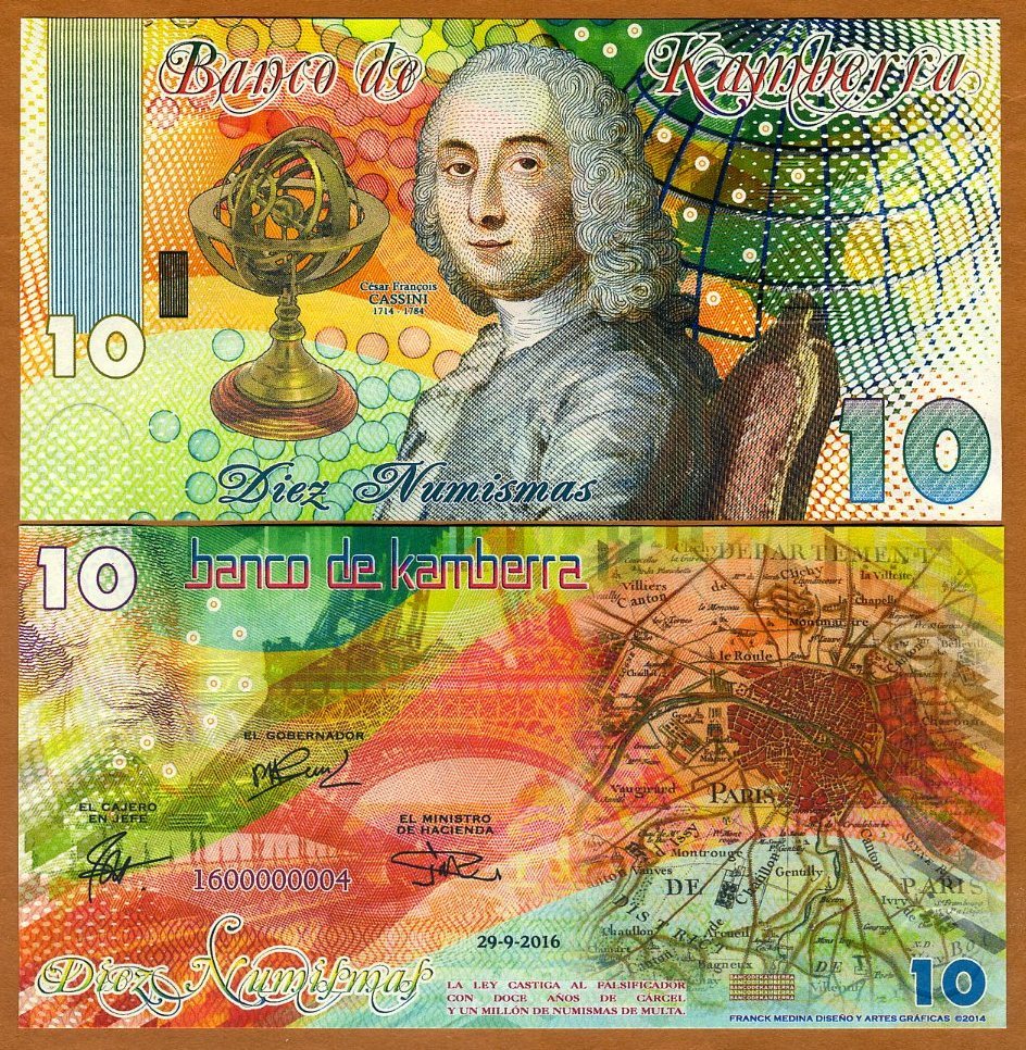 Kamberra, 10 Numismas, 2018, UNC CASSINI, Commemorative