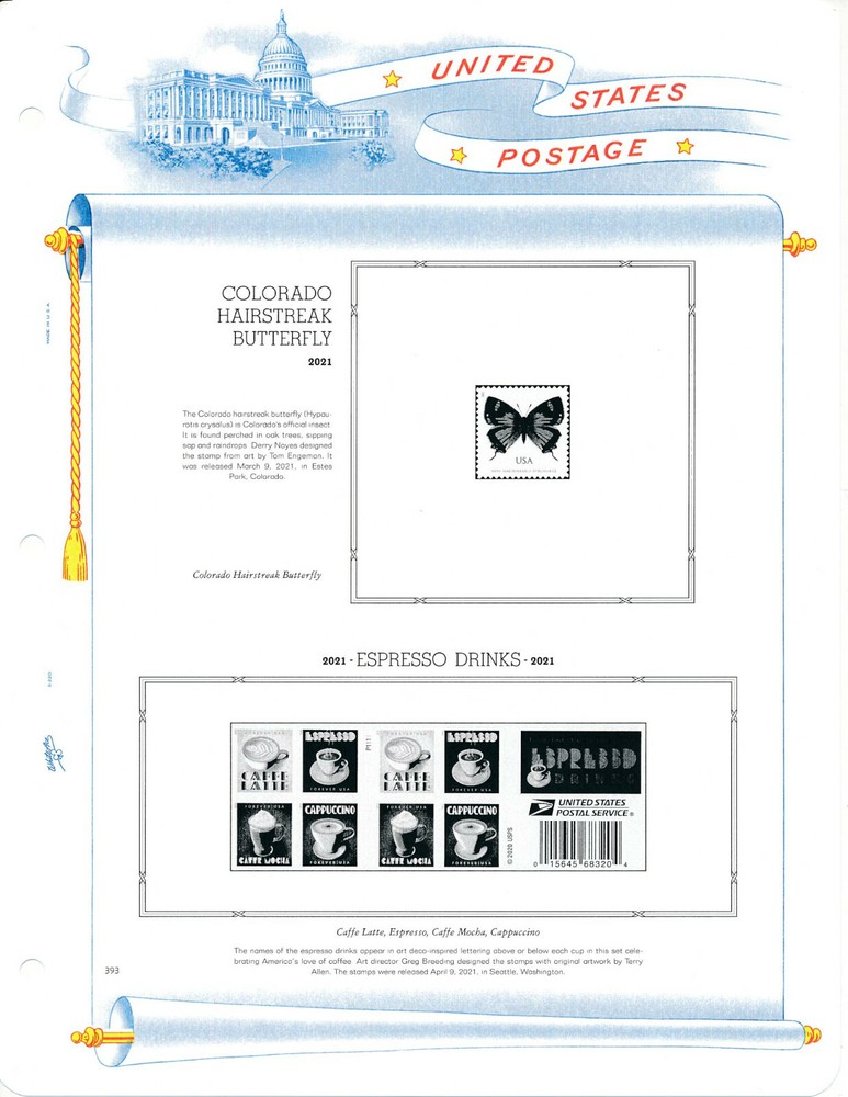 WHITE ACE 2021 UNITED STATES Regular Issue Plate Blocks Supplement USR-PB52