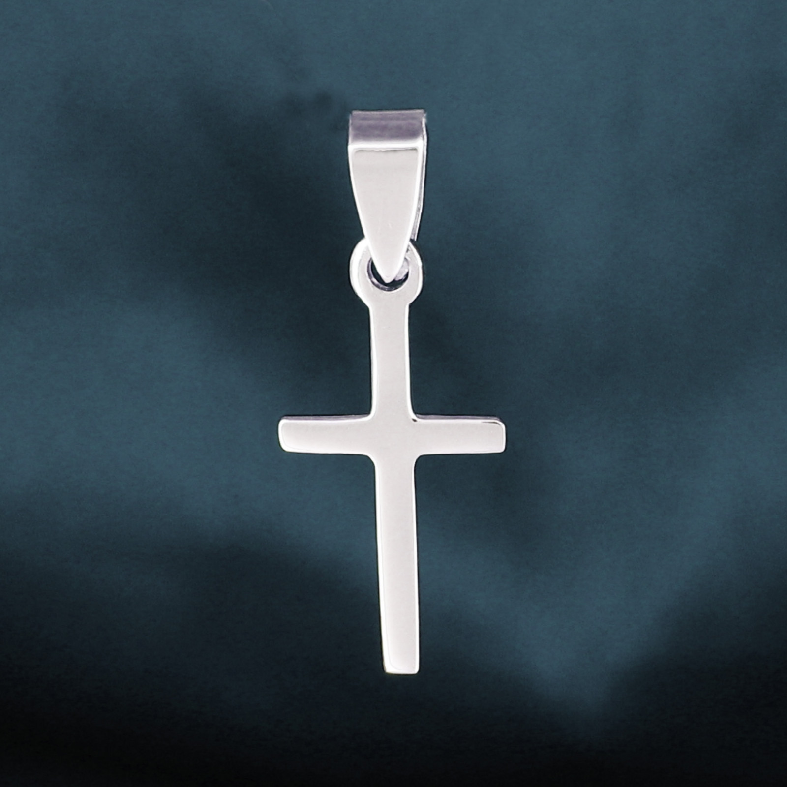 Small Plain & Simple Cross Pendant in SOLID 925 Sterling Silver - NEW!