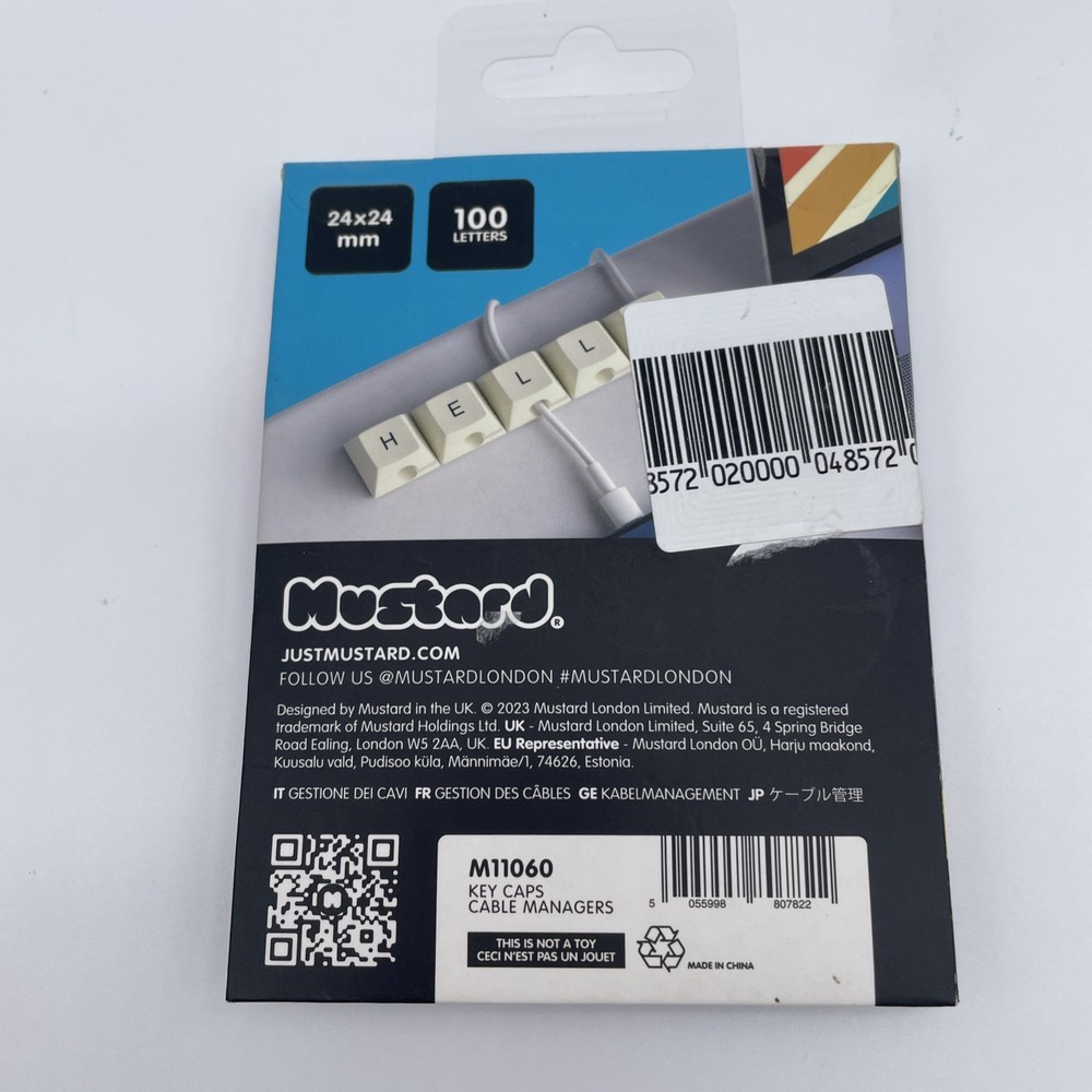 Mustard White Key Caps Cable Management 5 Pack Interchangeable Letters