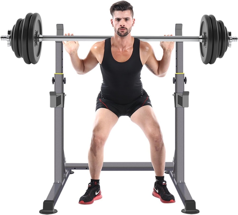 Adjustable Squat Rack – Multi-Function Barbell Rack for Home Gym & Weightlifting
