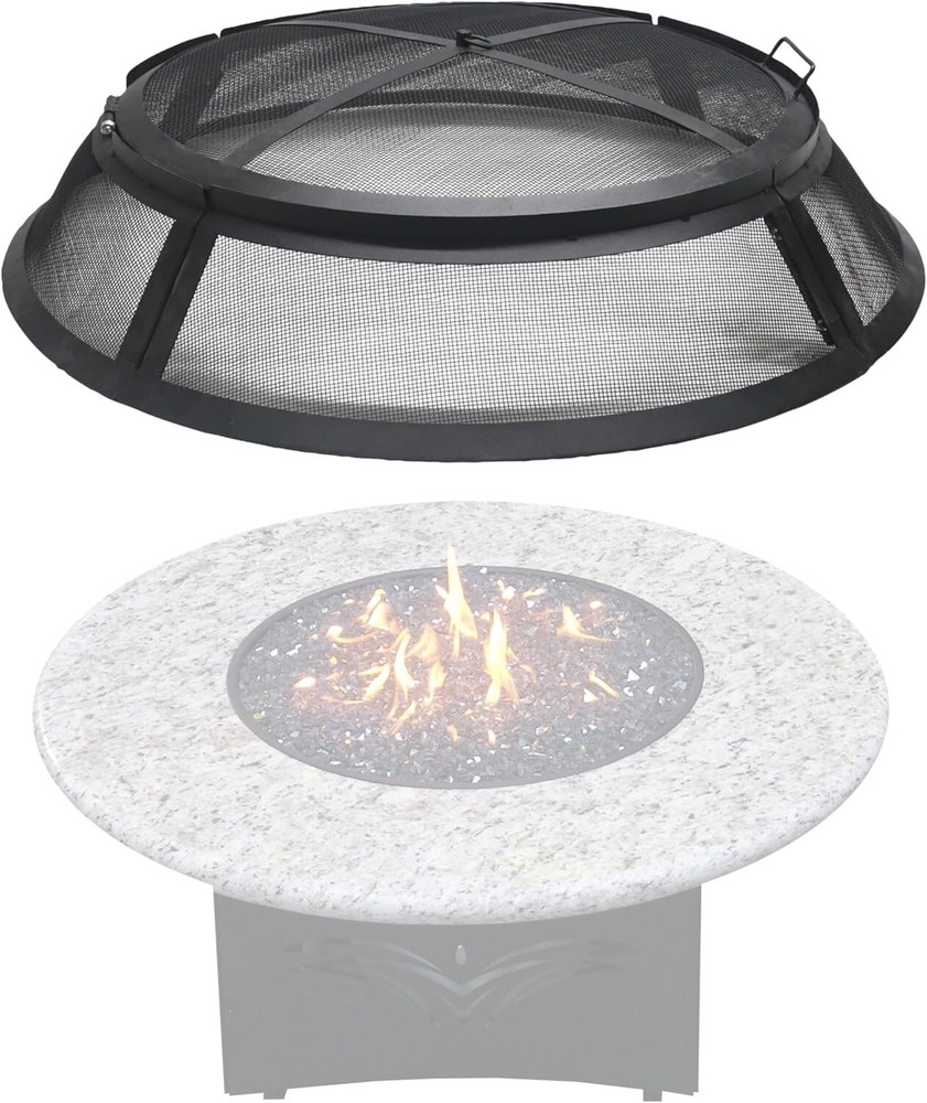 FEBTECH 36" Fire Pit Screen Round for Outdoor Fire Pits & Fire Pit Insert Liner
