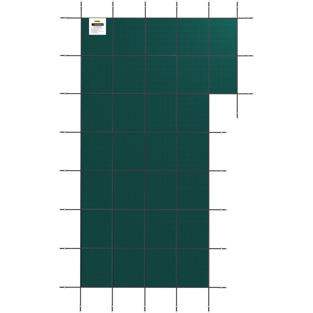 20 x 38 ft Rectangular Inground Pool Safety Cover w/ Right Step Triple Stitched