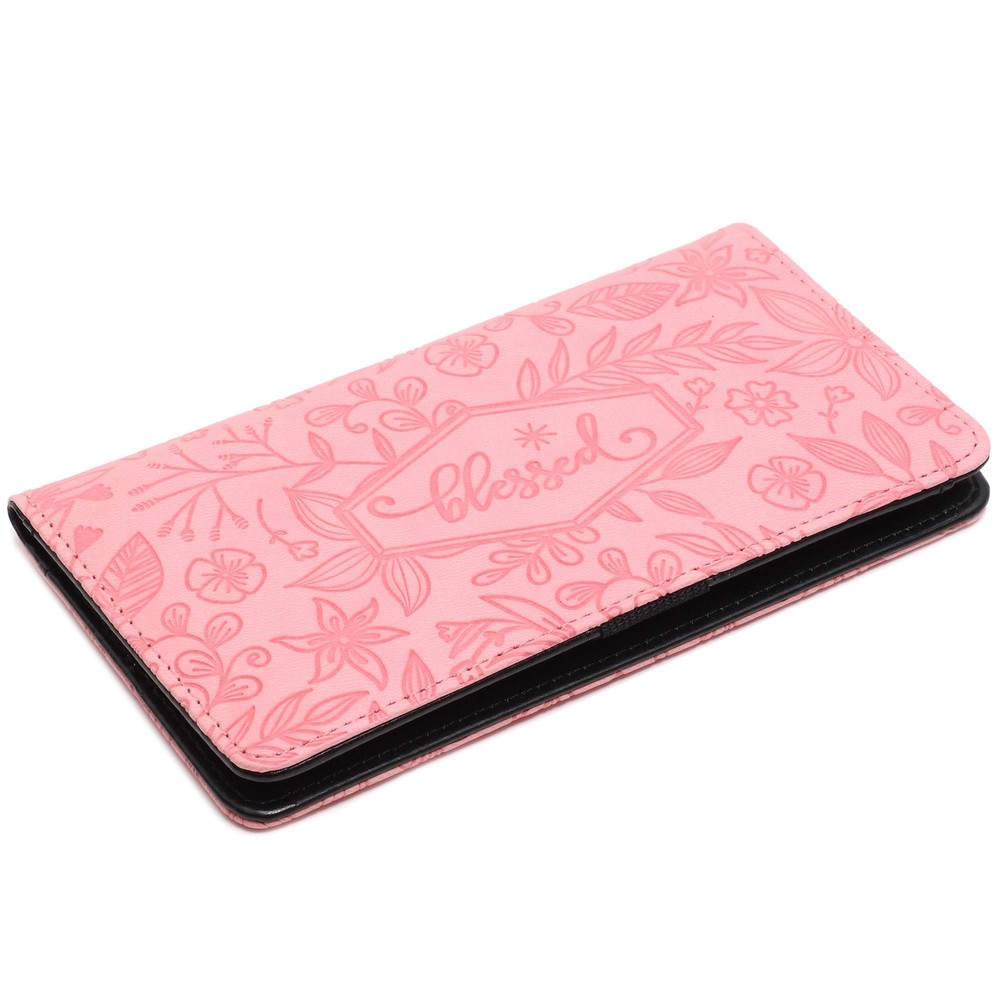 Embossed Checkbook Cover Floral Pattern Check Book Covers RFID-Blocking