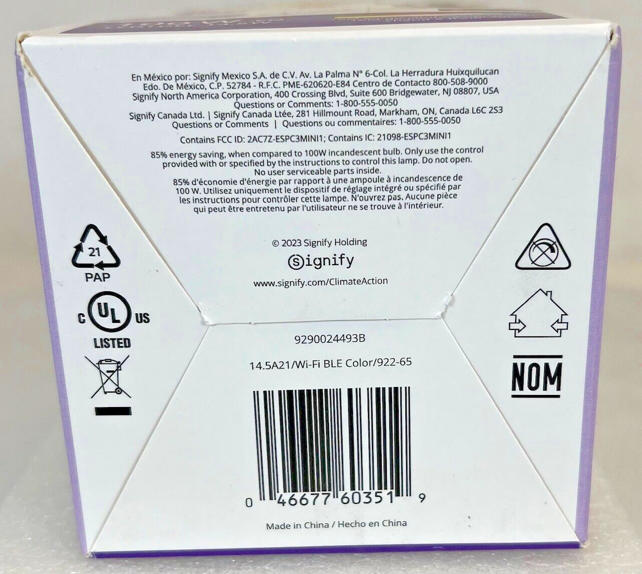 2x WiZ-603514 - WiZ Color A21 100W Wi-Fi Smart LED Light Bulb - 1 Pack -FREE S/H