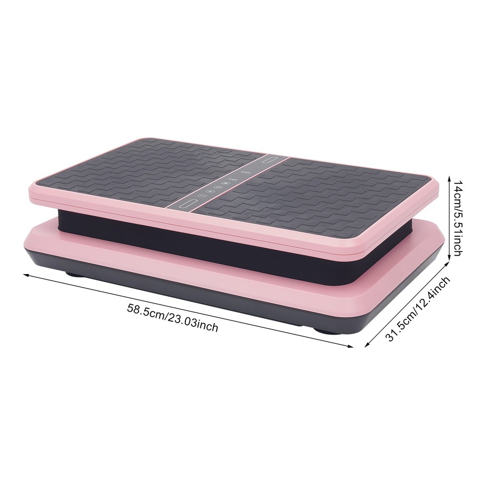 Vibration Plate Exercise Machine 200W 330LBS UK Plug Pink with Remote & Bands