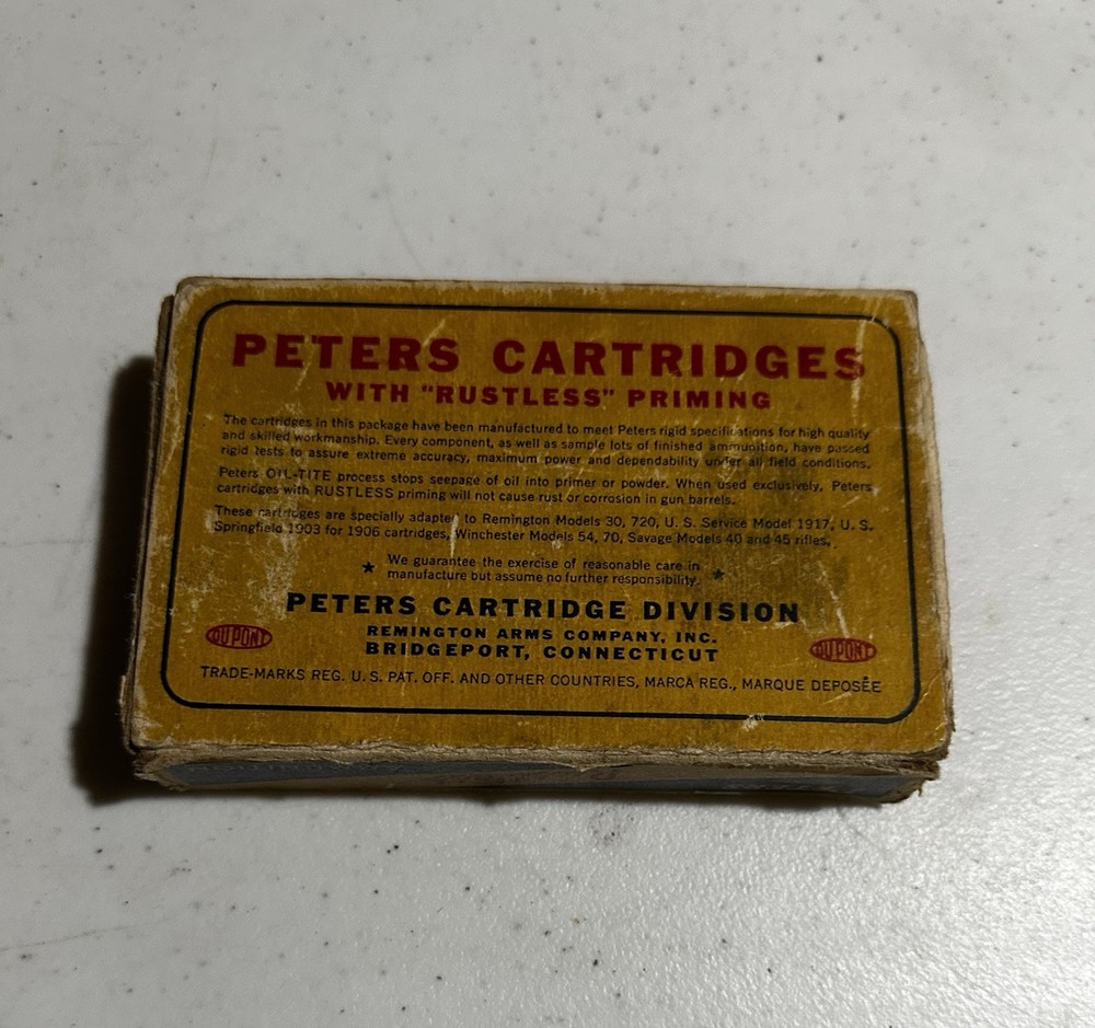 Vintage PETERS High Velocity & Rustless 30-06 EMPTY Boxes With Shell Sleeves
