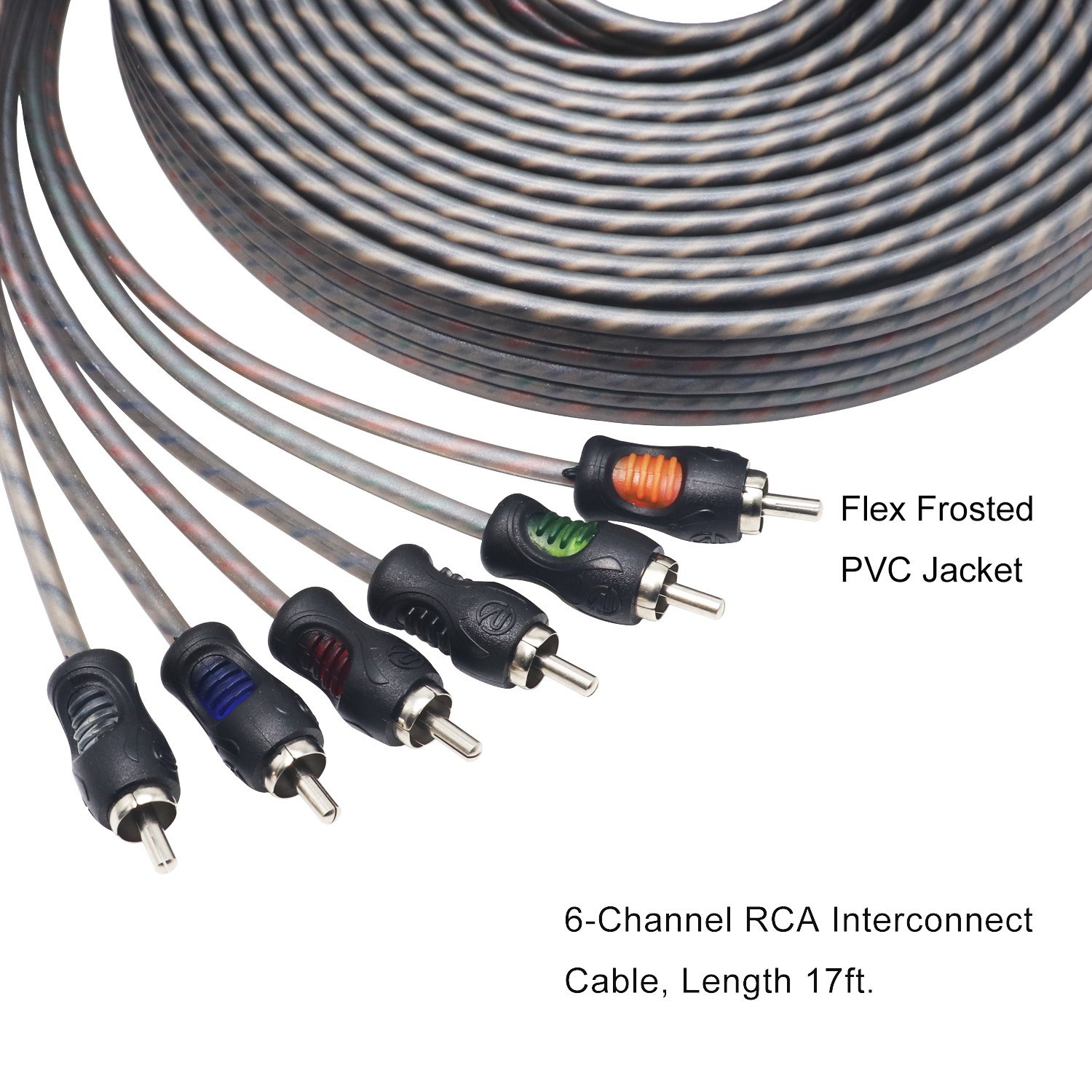 6Channel RCA Audio Cable RECOIL RCI617 99.99% Oxygen Free Copper 17ft