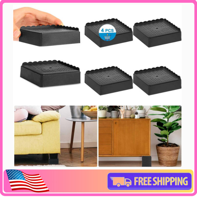 EGTTGIN Bed Risers 1″ (4-Pack) – Heavy Duty, Stackable Furniture Elevators