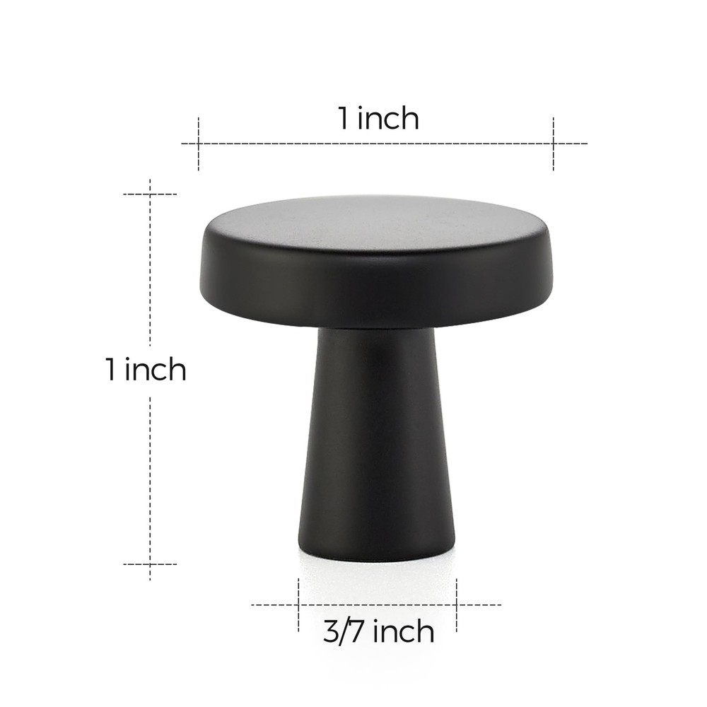 Ravinte 20 Pack Matte Black Cabinet Knobs Mini Round Knobs Single Hole Solid Dra