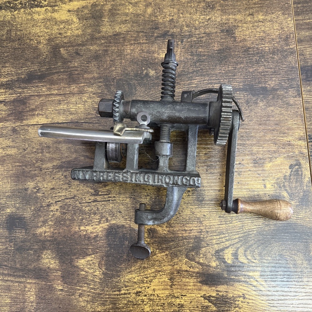 New York Pressing Co Mechanical Clamp-on Pinking Machine Complete