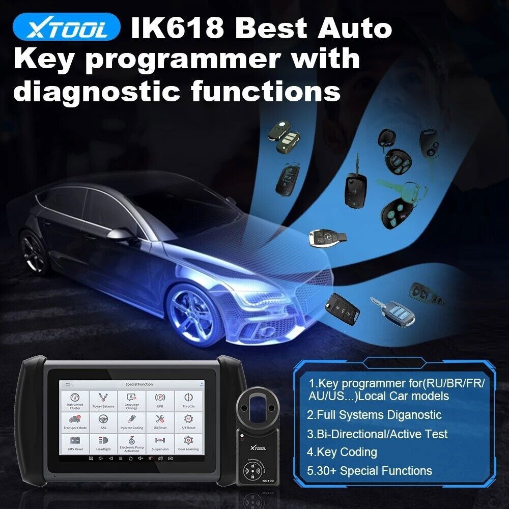 XTOOL IK618 Key Programmer Bidirectional Diagnostic Tool OBD Code Reader Scanner