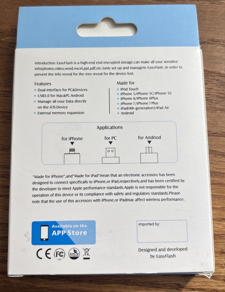 Easyflash 3 in 1 Multi-Function 128GB USB Flashdrive for iPhone/iPad/Android