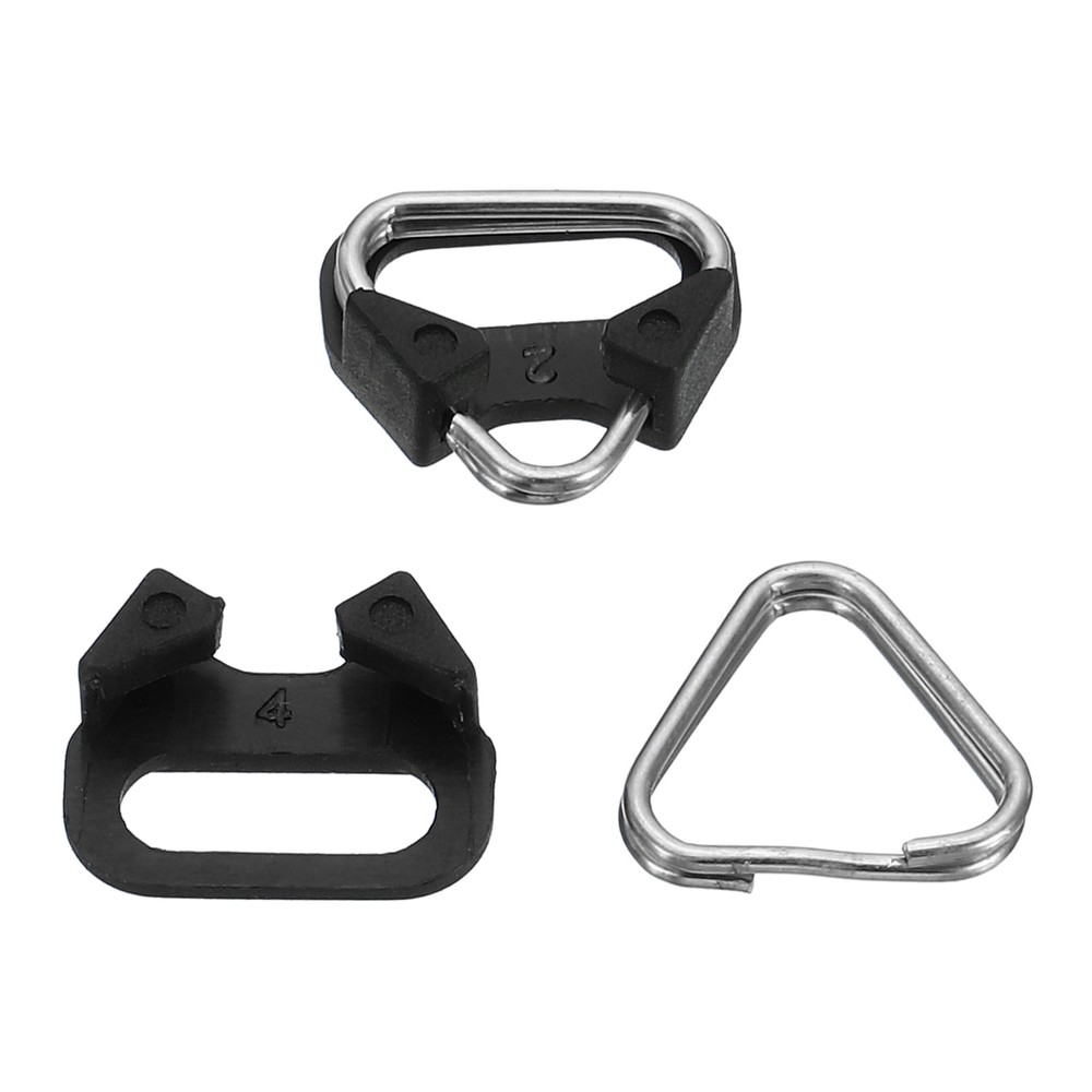 16 x Camera Strap Lug Ring Metal Triangle Split Hook Adapter Cap Silver Black