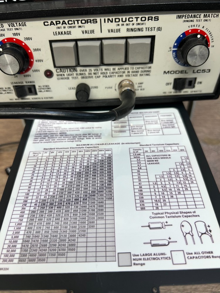 Sencore LC53 Z Meter Capacitor Capacitance Inductor Inductance Analyzer