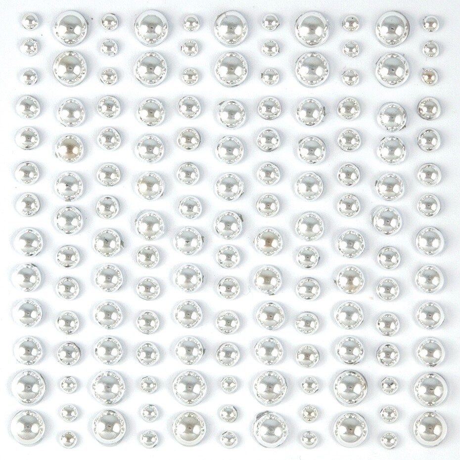 Craft Consortium Essential Adhesive Pearls 143/Pkg-Silver