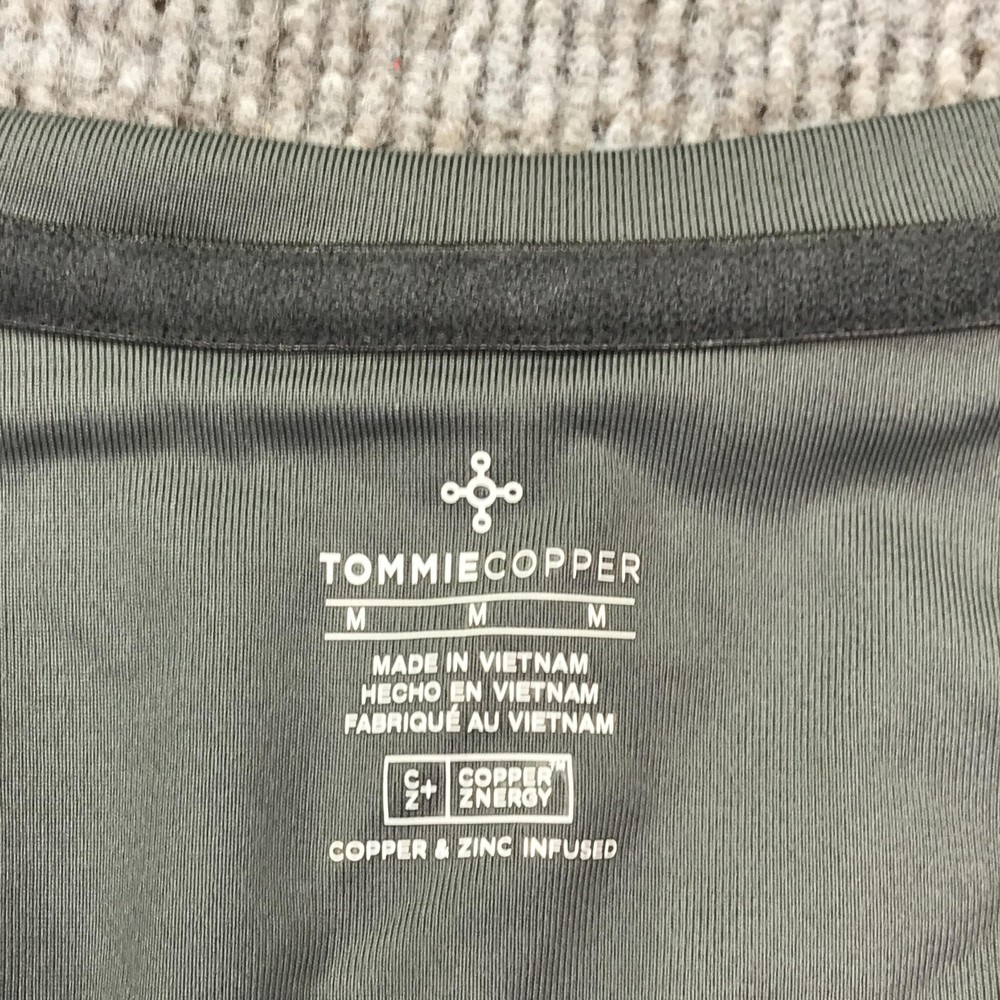 Tommie Copper Mens Lower Back Support Compression Zip Shirt Gray Size Medium
