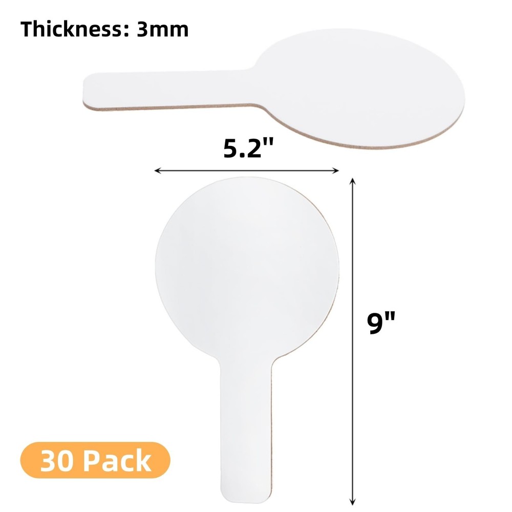 30 Pack Dry Erase Answer Paddle, Mini White Boards, Double Sided Handheld Pad...